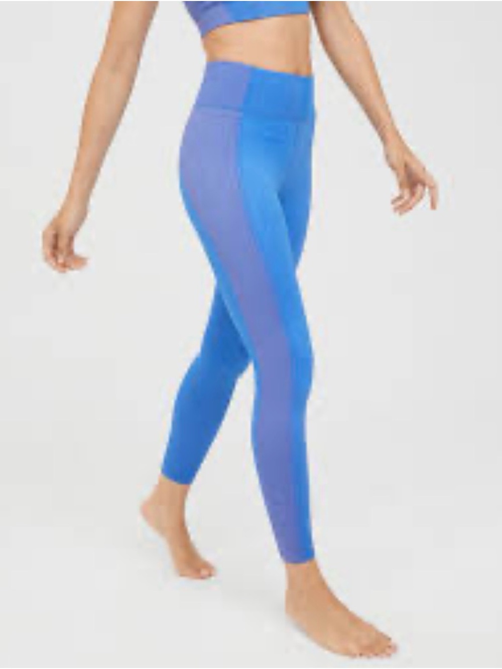 OFFLINE by Aerie Blue Pink Textured 7/8 High Rise Seamless Leggings XL